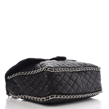Chanel Washed Lambskin Quilted Maxi Chain Around Flap Black 4 of 7
