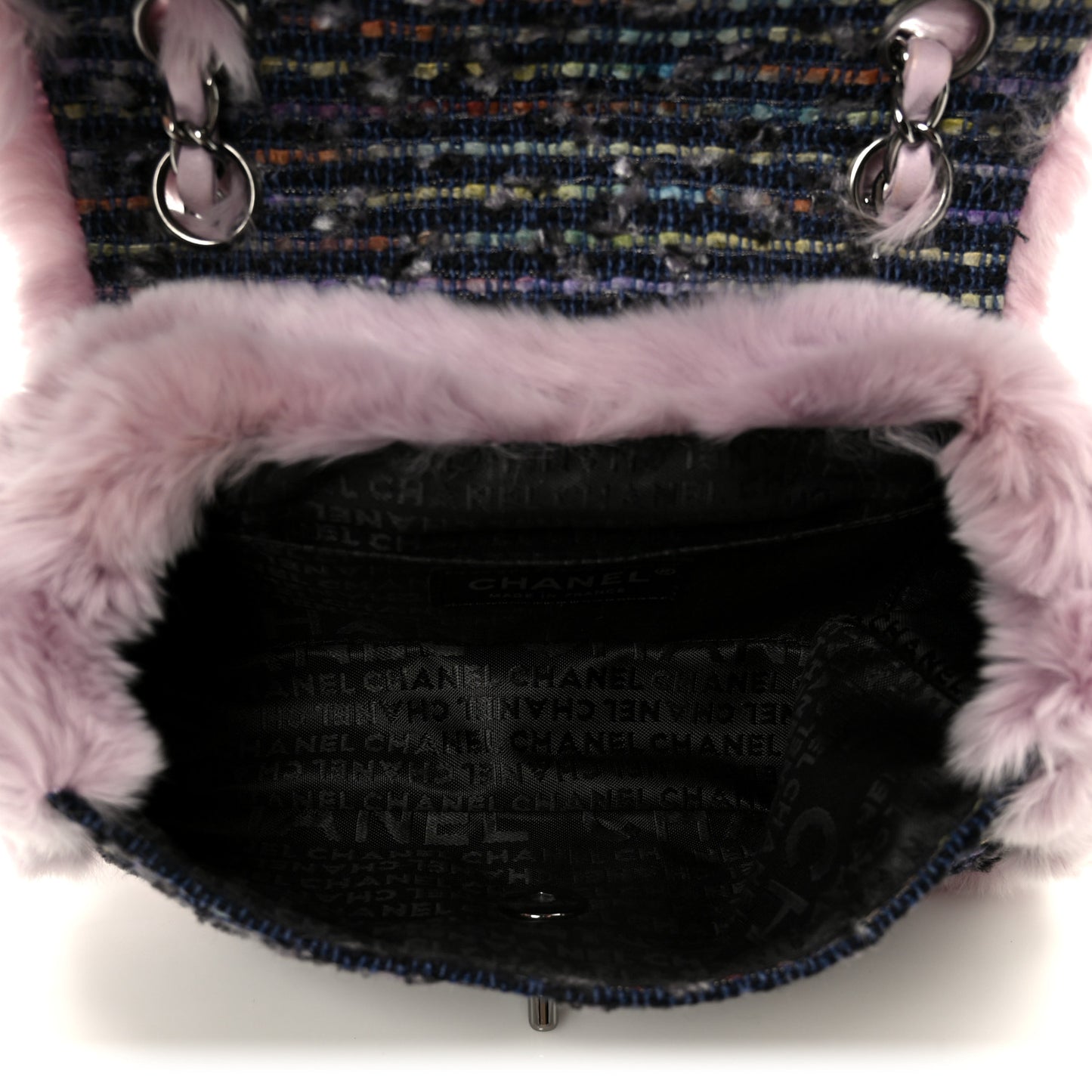 Rabbit Fur Tweed Small Fantasy Flap Lilac
