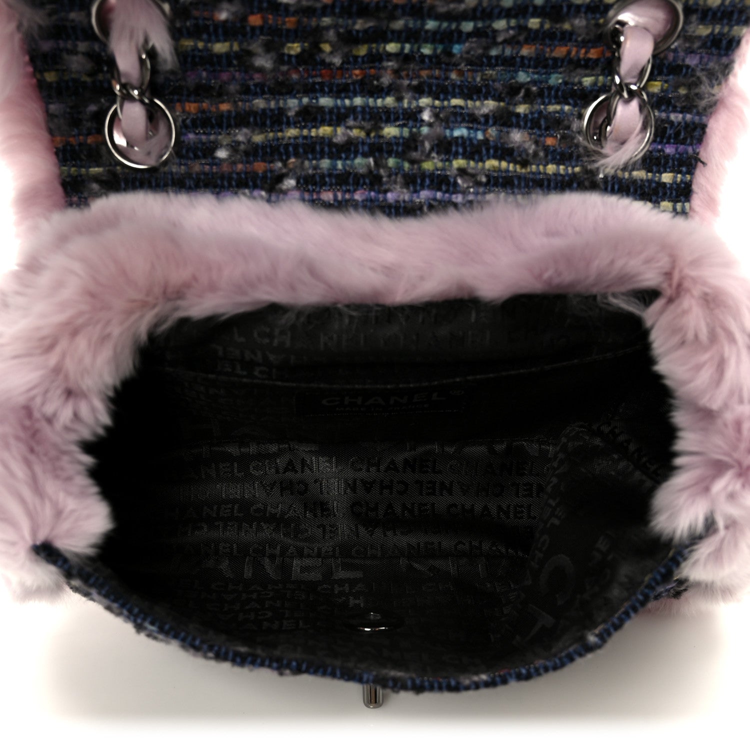 Chanel Rabbit Fur Tweed Small Fantasy Flap Lilac 5 of 12