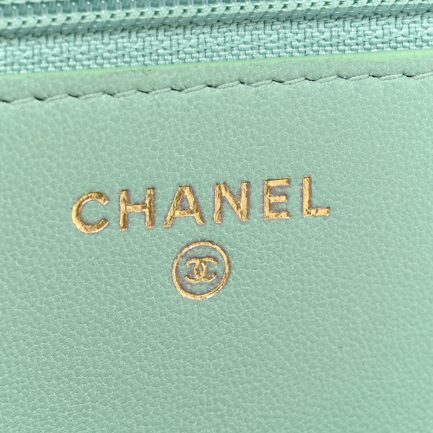 Chanel Lambskin Quilted Zirconium Wallet On Chain WOC Light Green 6 of 11