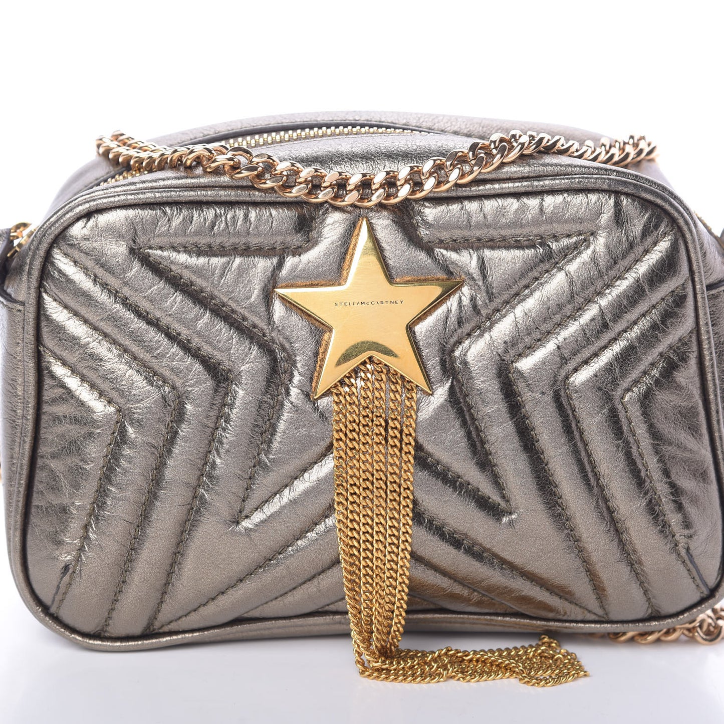 Metallic Alter Nappa Star Patch Shoulder Bag Gold