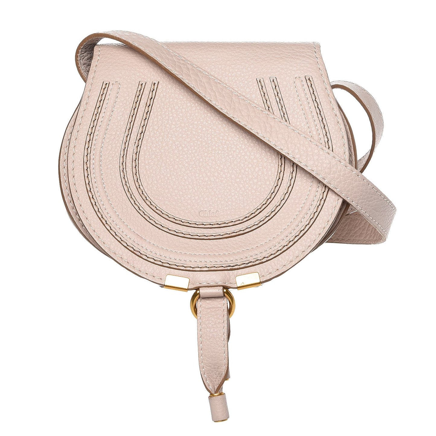 Calfskin Mini Marcie Round Crossbody Bag Abstract White