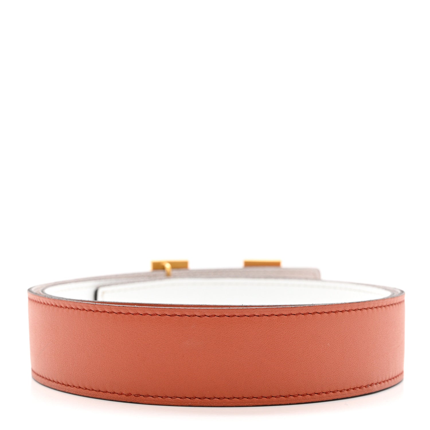 Hermes Swift Epsom 32mm Guilloche H Belt 80 Rouge Venetian White 2 of 5