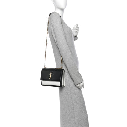 Saint Laurent Calfskin Bi-Color Medium Monogram Sunset Black Pearl White 2 of 13