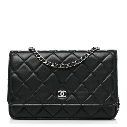 Chanel Lambskin Quilted Wallet On Chain WOC Black 1 of 10