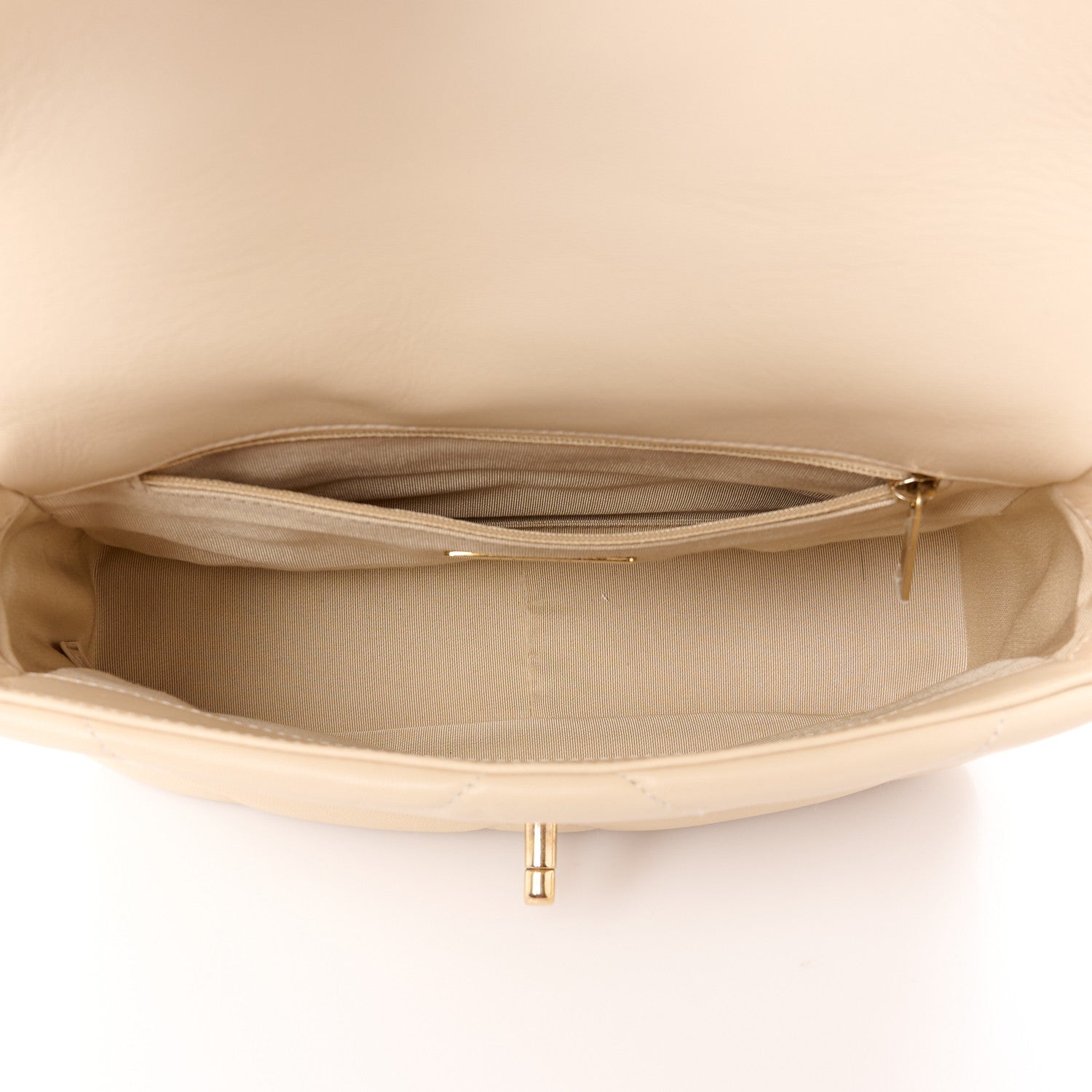 Chanel Goatskin Quilted Medium Chanel 19 Flap Light Beige 5 of 11