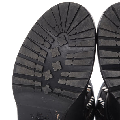 Valentino Garavani Calfskin Rockstud 30mm Biker Boots 38 Black 16 of 22