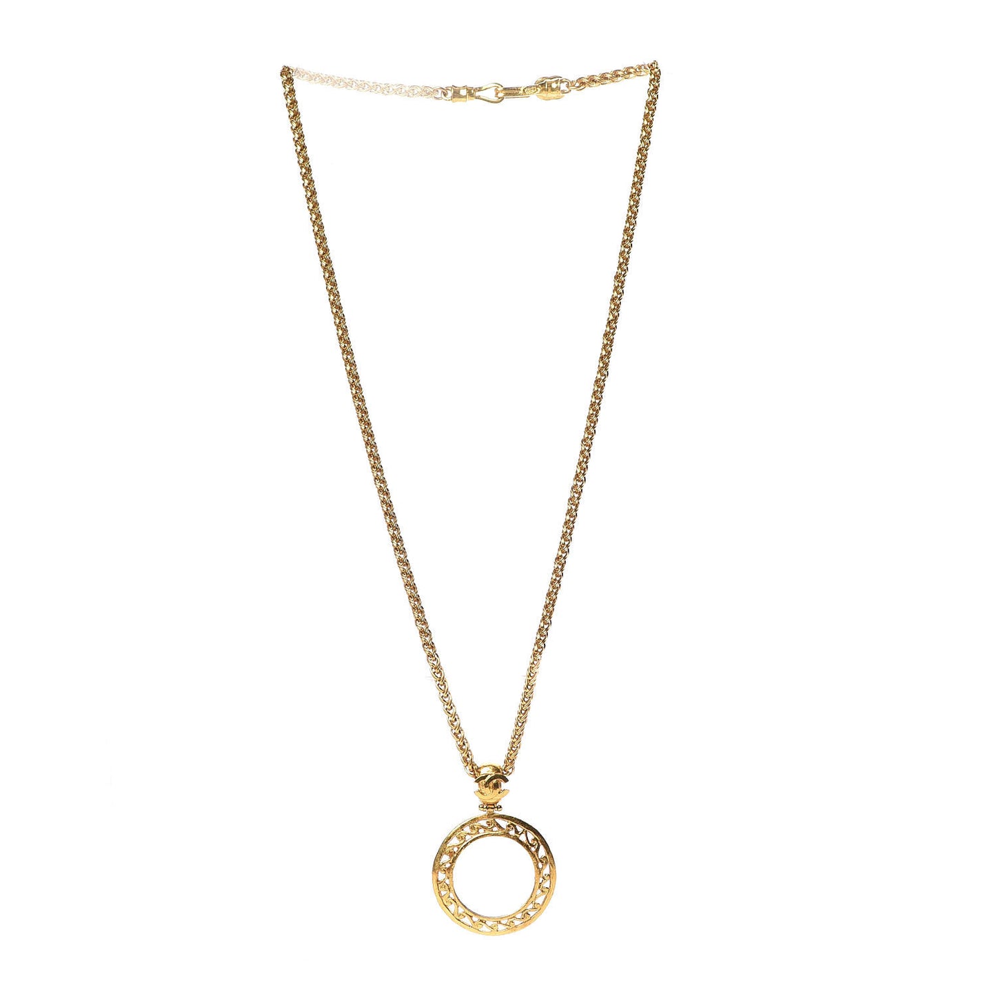 Loupe Magnifying Glass Necklace Gold