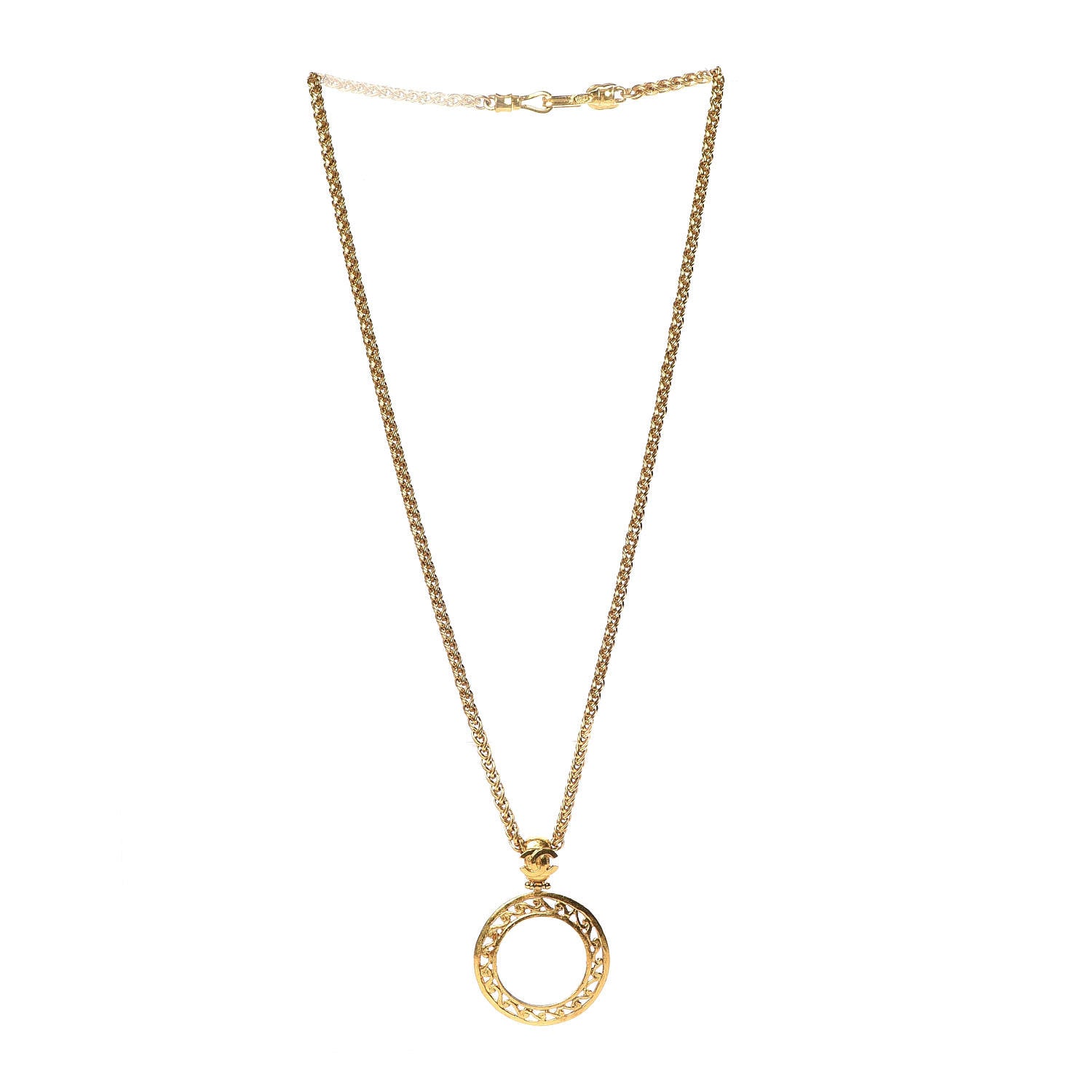 Chanel Loupe Magnifying Glass Necklace Gold 3 of 7