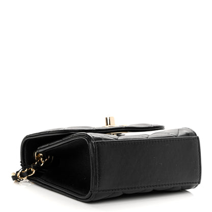 Chanel Lambskin Quilted Mini Trendy CC Clutch With Chain Black 4 of 11