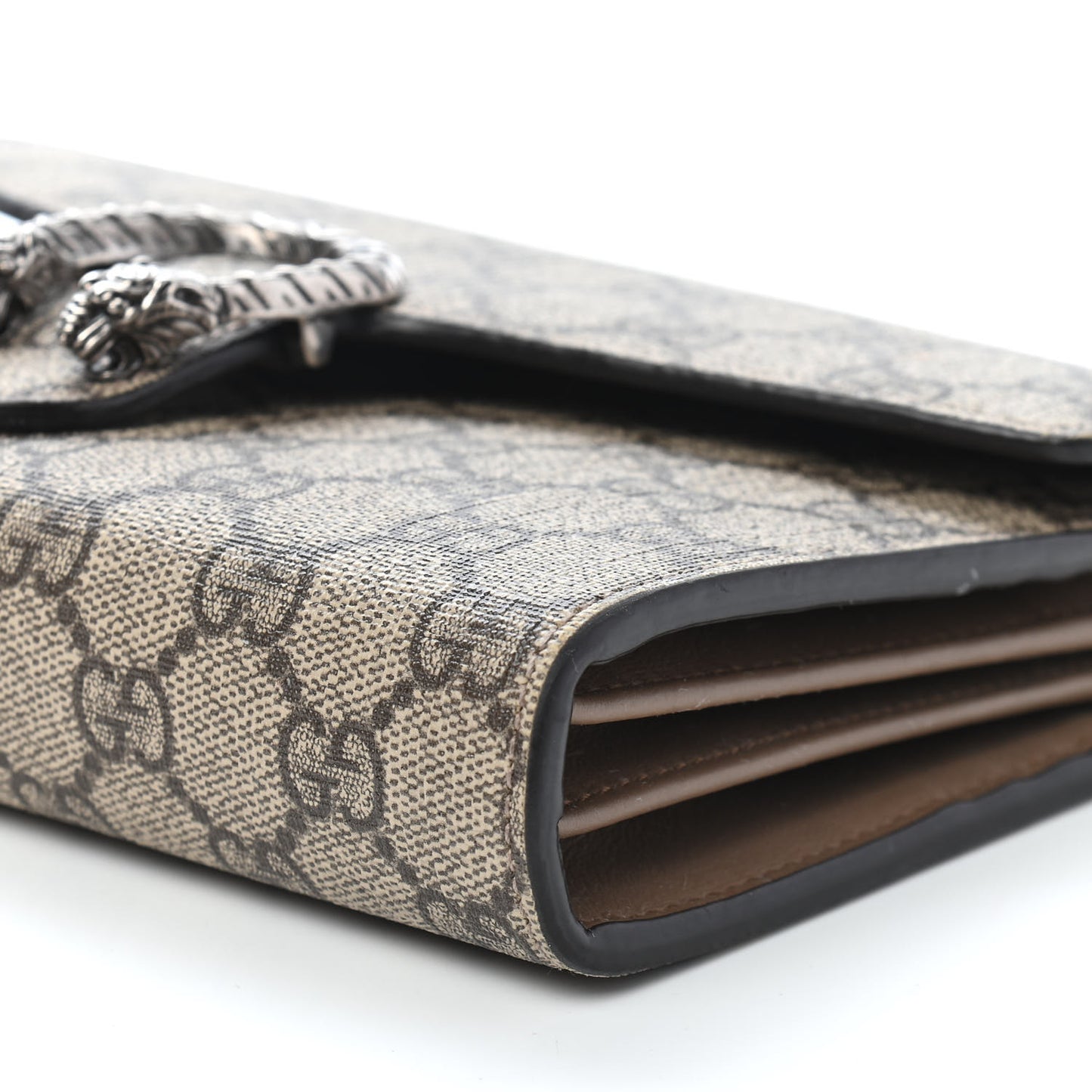 GG Supreme Monogram Mini Dionysus Chain Wallet Beige Taupe