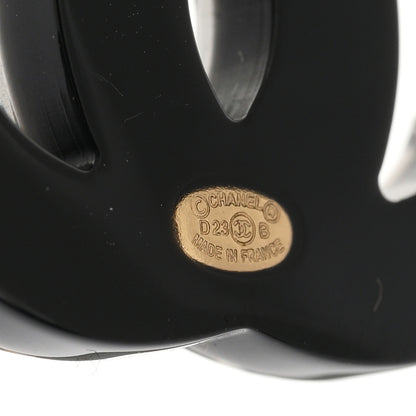 Chanel Resin CC No 5 Stud Earrings Black Gold Black Gold 4 of 5