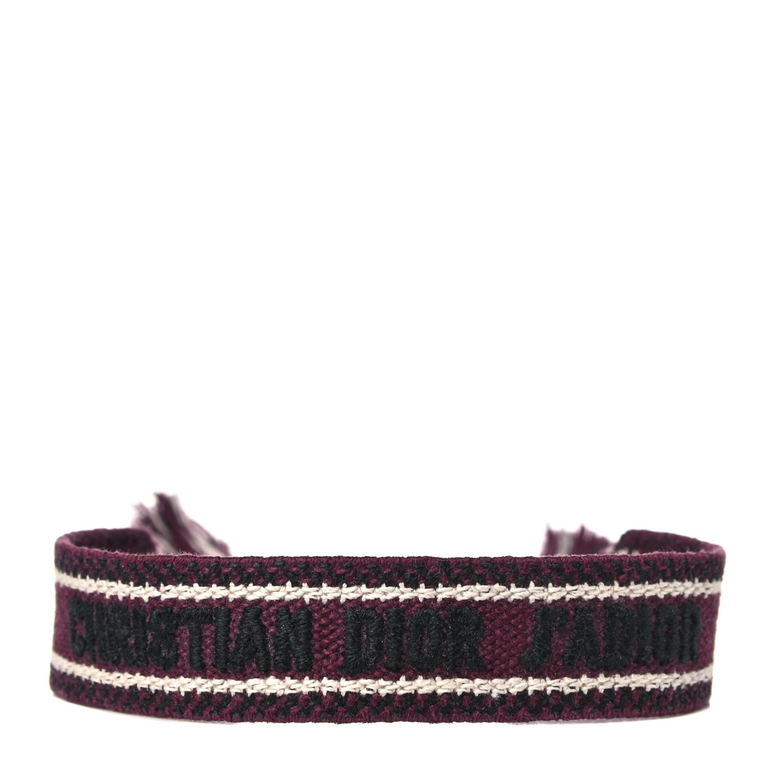 Christian Dior Woven Cotton J'Adior Friendship Bracelet Burgundy 1 of 4