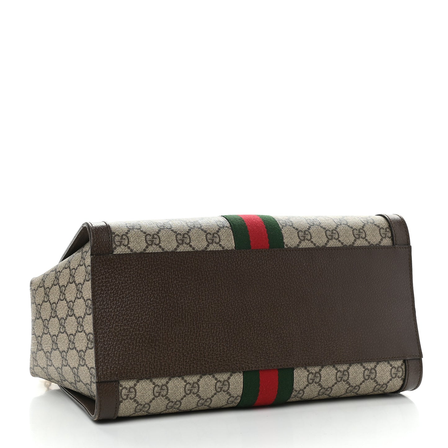 GG Supreme Monogram Web Medium Ophidia Tote Bag Brown