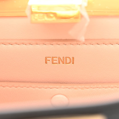 Fendi Vitello King Luxor Shiny Nappa Medium Peekaboo I SEE U East West Satchel Black Light Rose 6 of 11