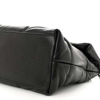 Saint Laurent Lambskin Quilted Monogram Monochrome Medium Loulou Puffer Chain Satchel Black 10 of 11