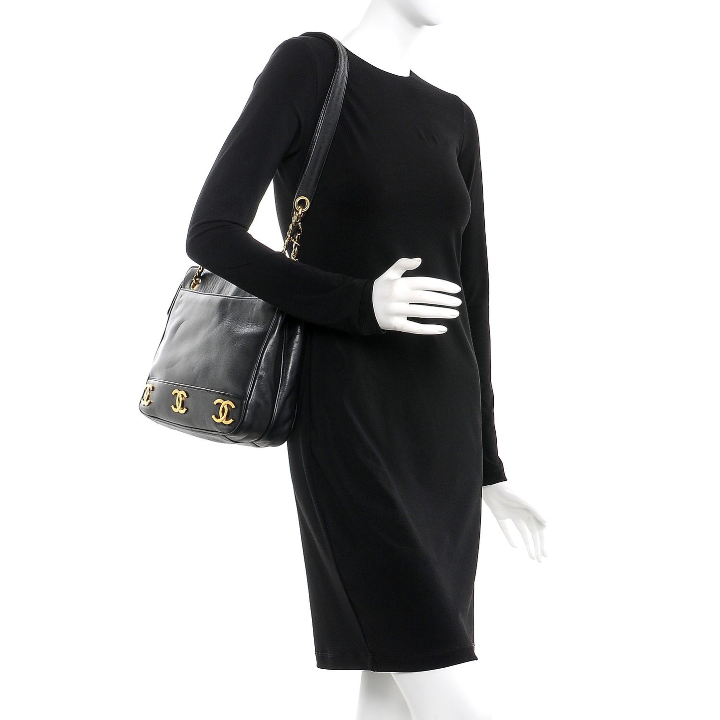 Lambskin CC Shoulder Bag Black