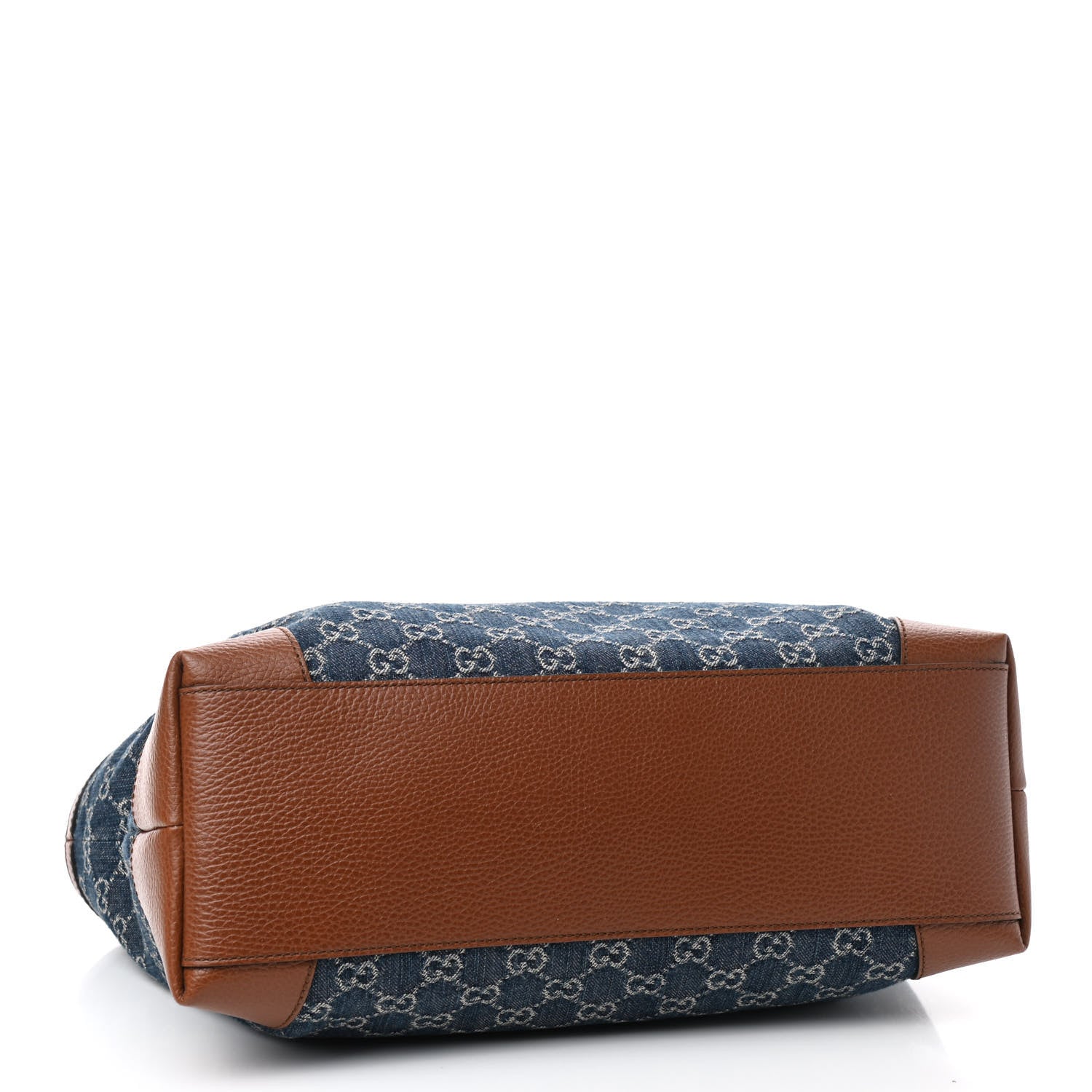 Gucci New Denim GG Monogram Medium Ophidia Shopping Tote Blue Tea Cuir 4 of 9