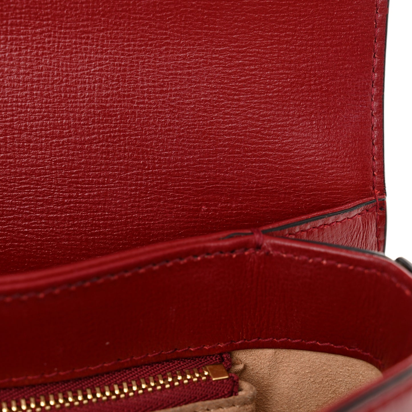 GG Supreme Monogram Azalea Calfskin Horsebit 1955 Shoulder Bag Beige Ebony New Cherry Red