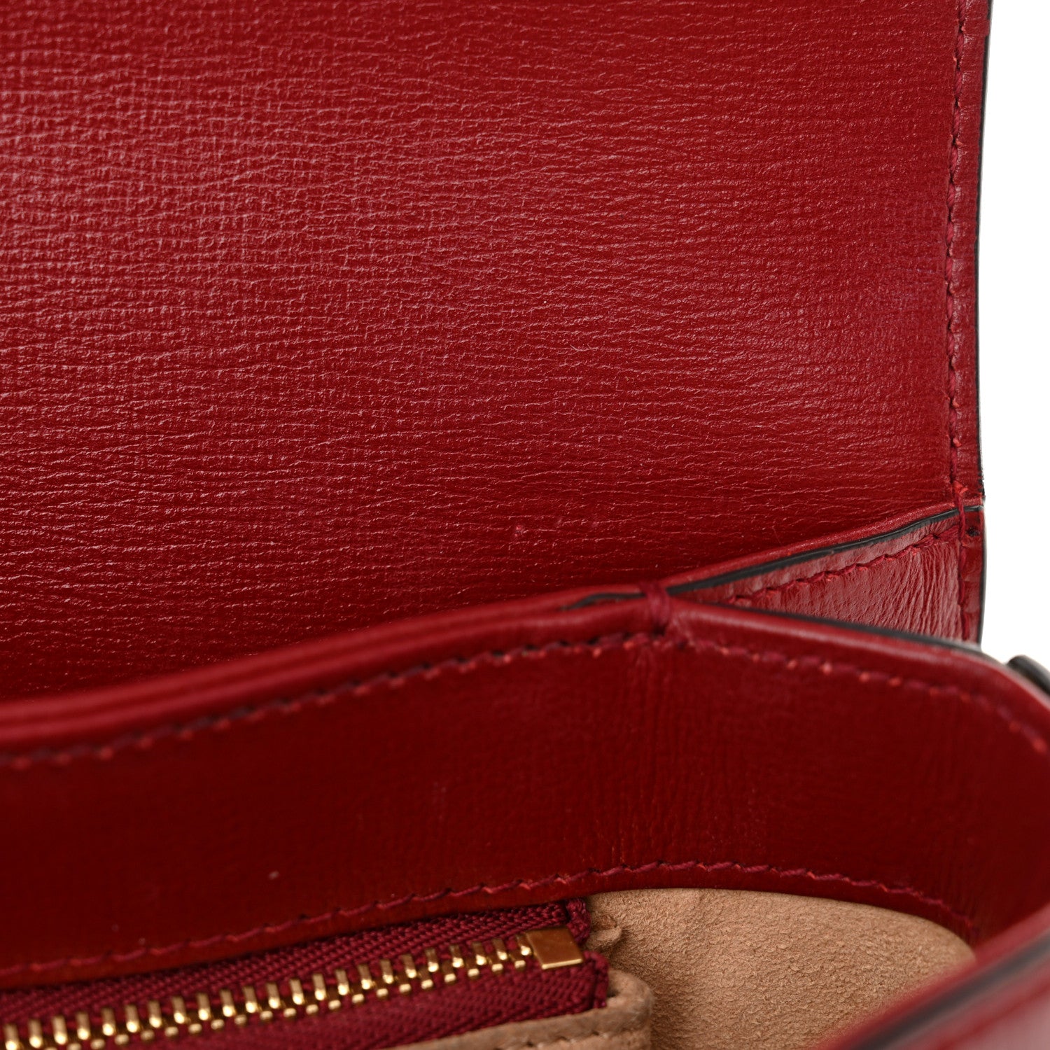 Gucci GG Supreme Monogram Azalea Calfskin Horsebit 1955 Shoulder Bag Beige Ebony New Cherry Red 11 of 12