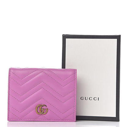 Gucci Calfskin Matelasse GG Marmont Card Case Candy Mousse 8 of 8