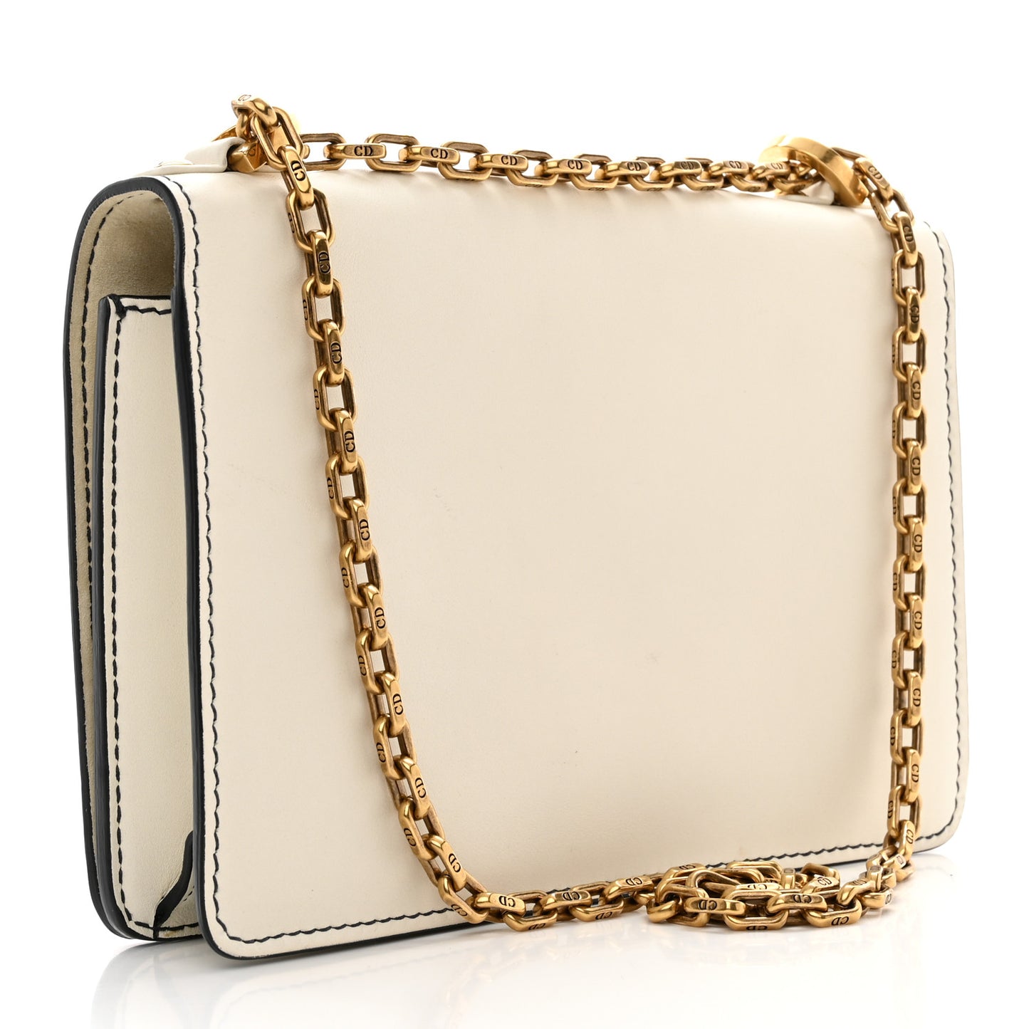 Calfskin J'Adior Chain Flap Bag Off White