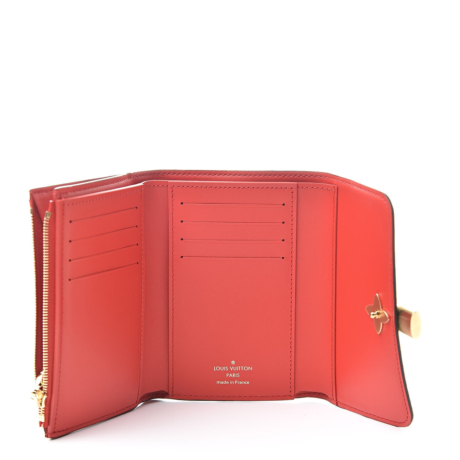 Louis Vuitton Monogram Flower Lock Compact Wallet Coquelicot 5 of 7
