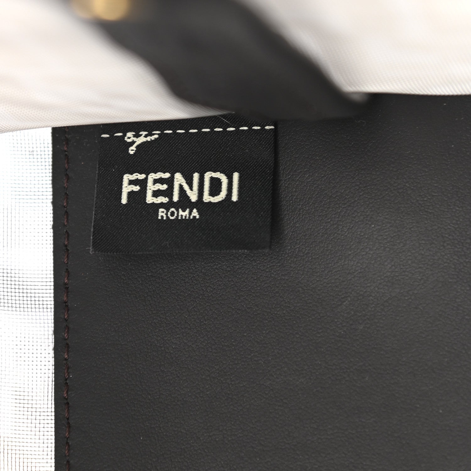 Fendi Mesh Vitello Century FF 1974 Mini Peekaboo Defender Cover Azzurro Black Ebano 6 of 7