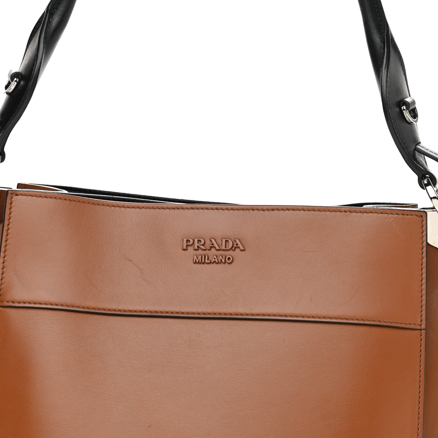 Prada City Calfskin Margit Bag Cognac 8 of 11
