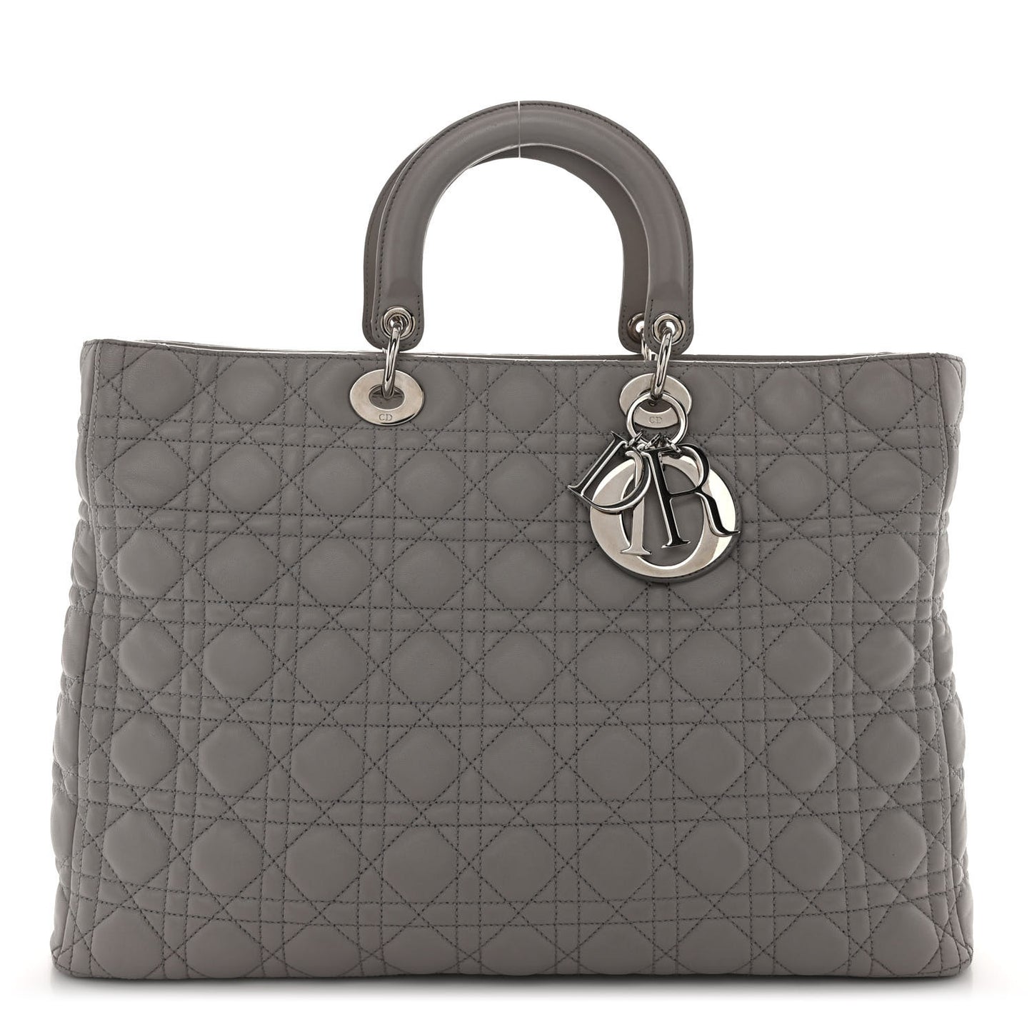 Lambskin Cannage XL Lady Dior Light Grey