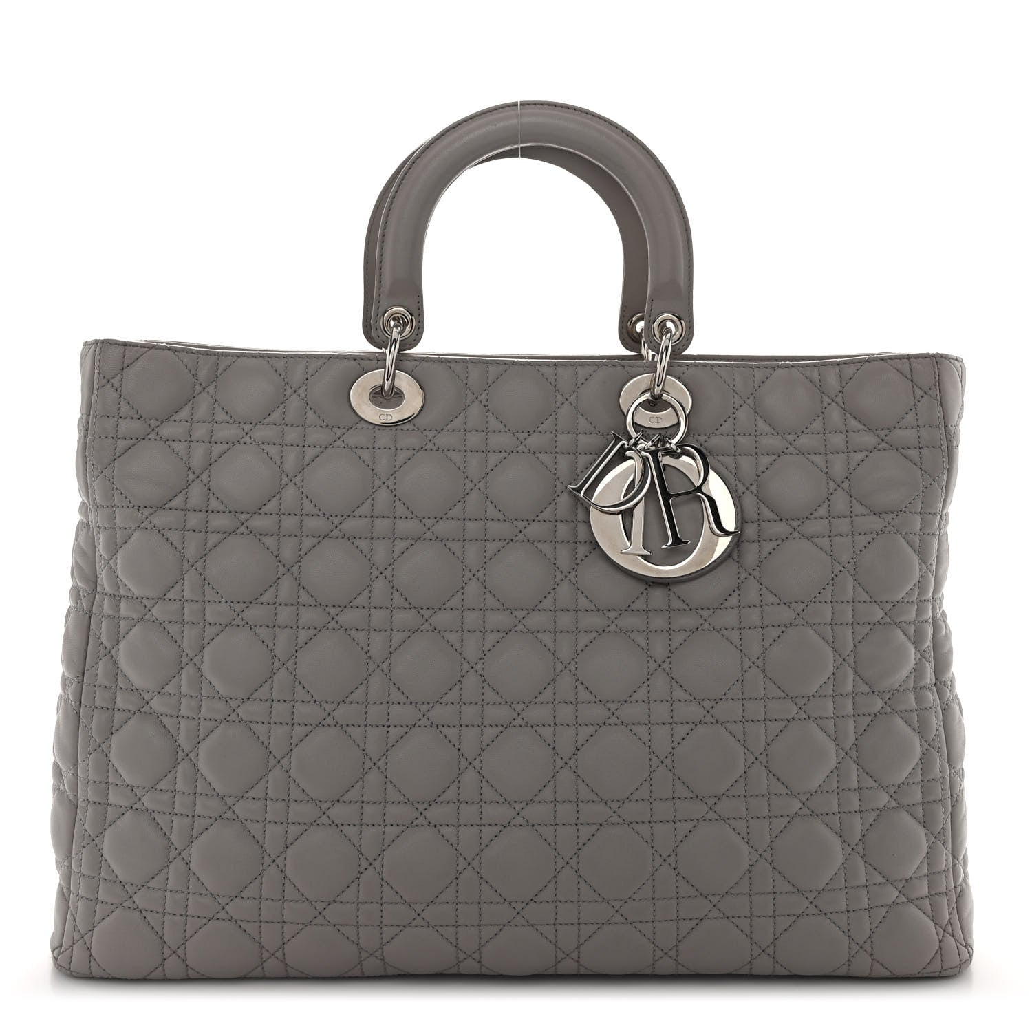 Christian Dior Lambskin Cannage XL Lady Dior Light Grey 1 of 11
