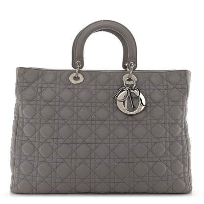 Christian Dior Lambskin Cannage XL Lady Dior Light Grey 1 of 11