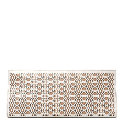 Alaia Calfskin Laser Cut Clutch White 1 of 15