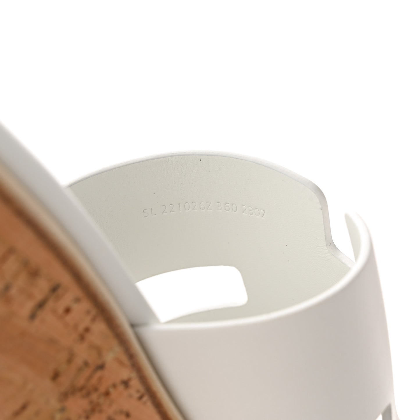 Calfskin Cork Eze 30 Sandals 36 White