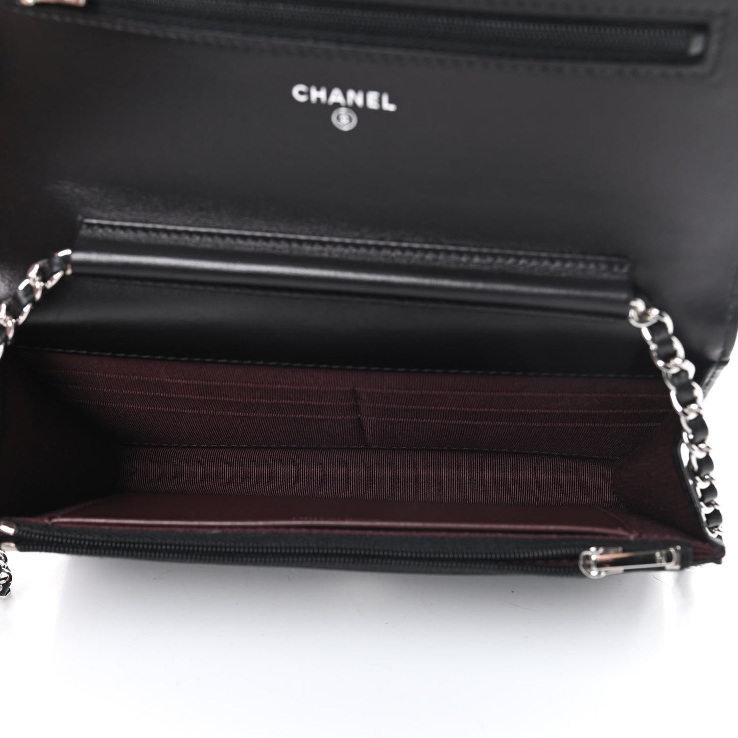 Lambskin Quilted Wallet On Chain WOC Black