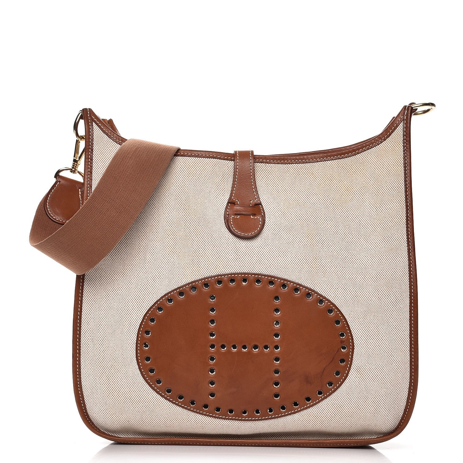 Hermes Toile Natural Barenia Evelyne GM Ebene 1 of 16