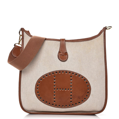 Hermes Toile Natural Barenia Evelyne GM Ebene 1 of 16