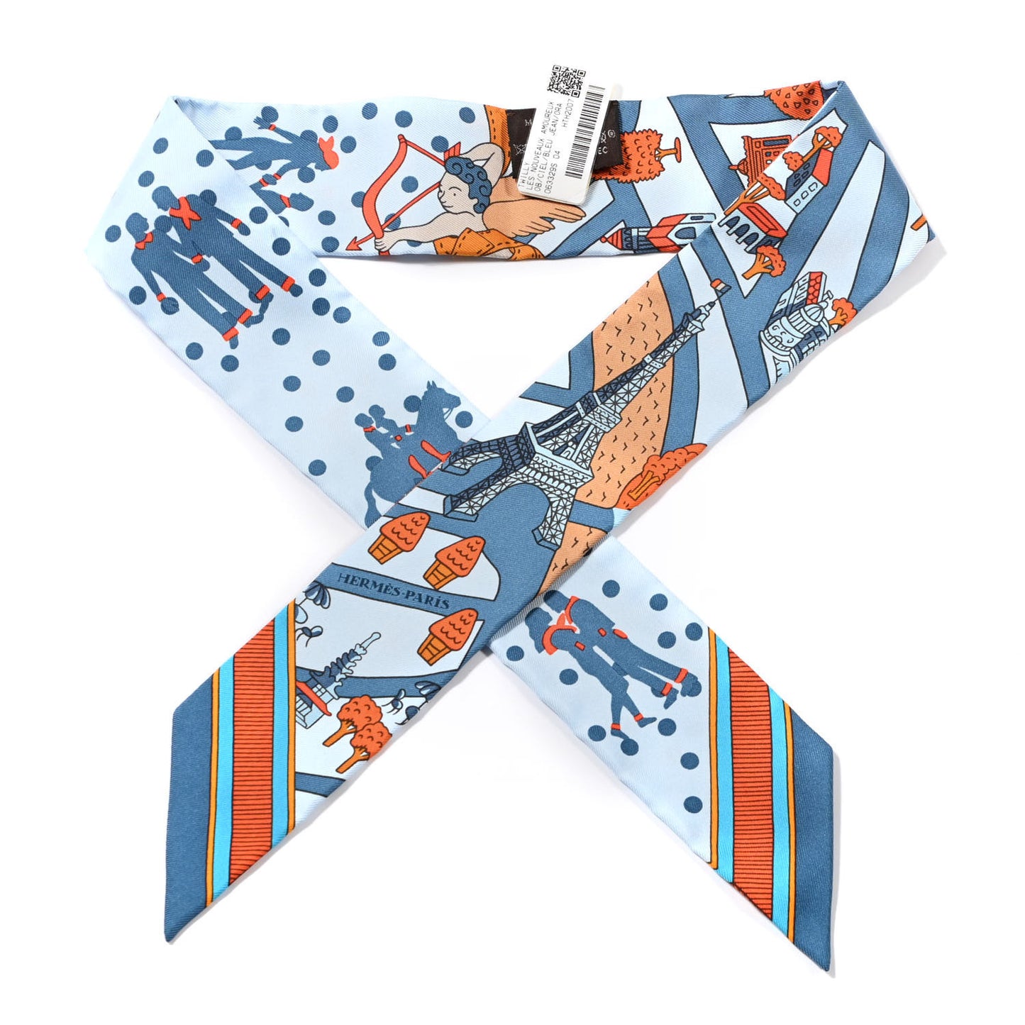 Silk Les Nouveaux Amoureux de Paris Twilly Ciel Blue Jean Orange