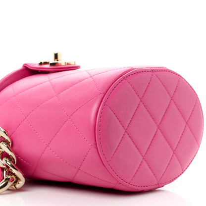 Chanel Lambskin Resin Elegant Chain Vanity Case Dark Pink 12 of 16