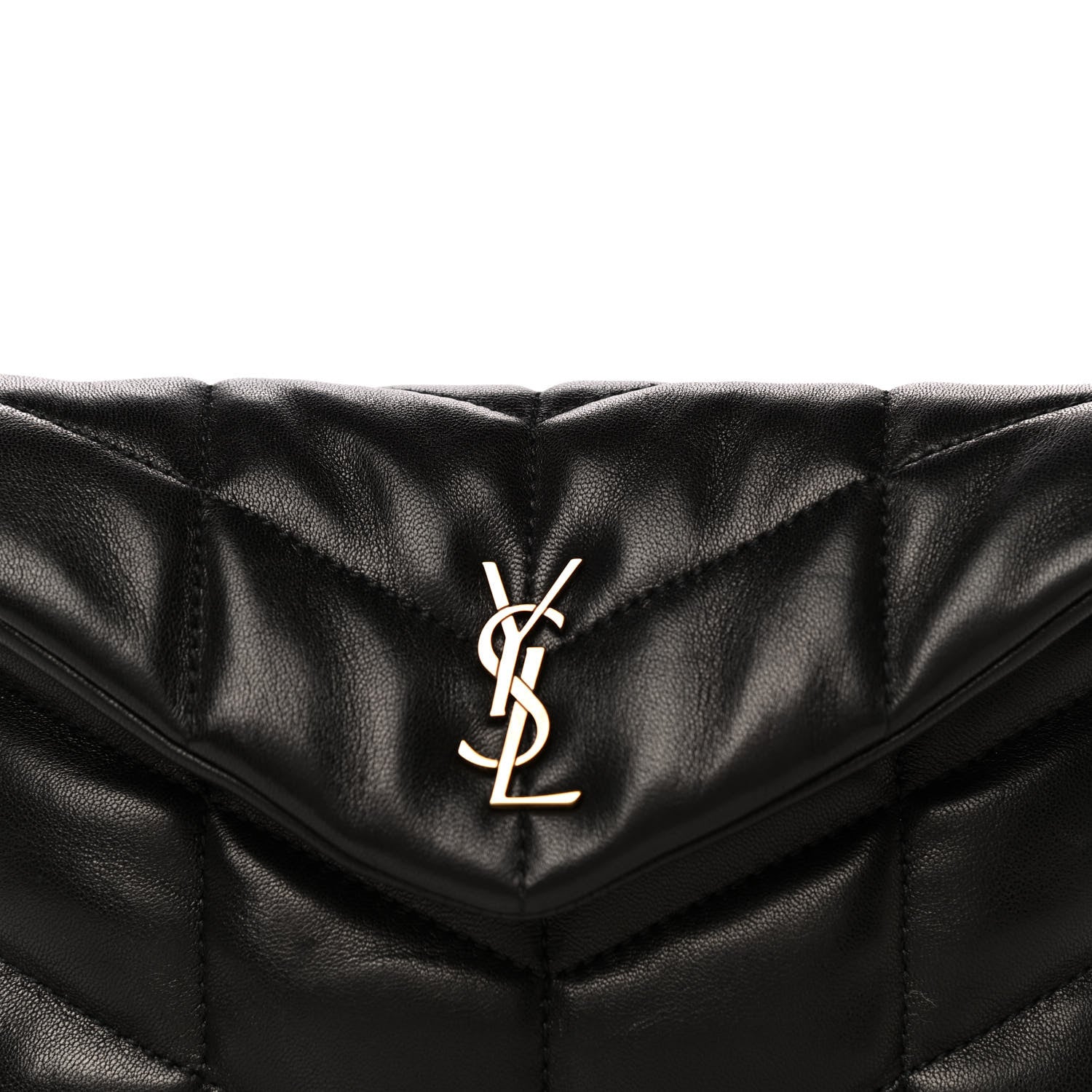 Saint Laurent Lambskin Monogram Loulou Puffer Pouch Clutch Black 7 of 11