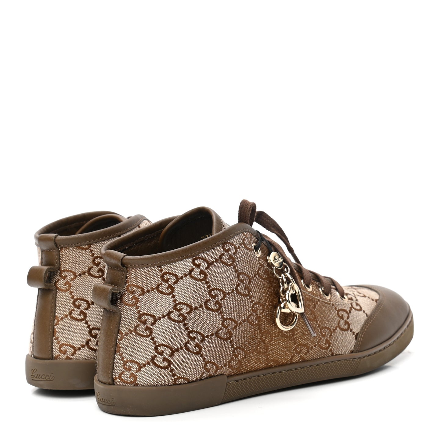 Monogram Womens High Top Sneakers 36 Ebony Gold