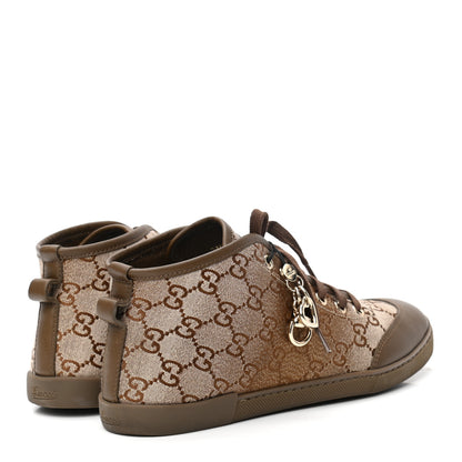Gucci Monogram Womens High Top Sneakers 36 Ebony Gold 4 of 9