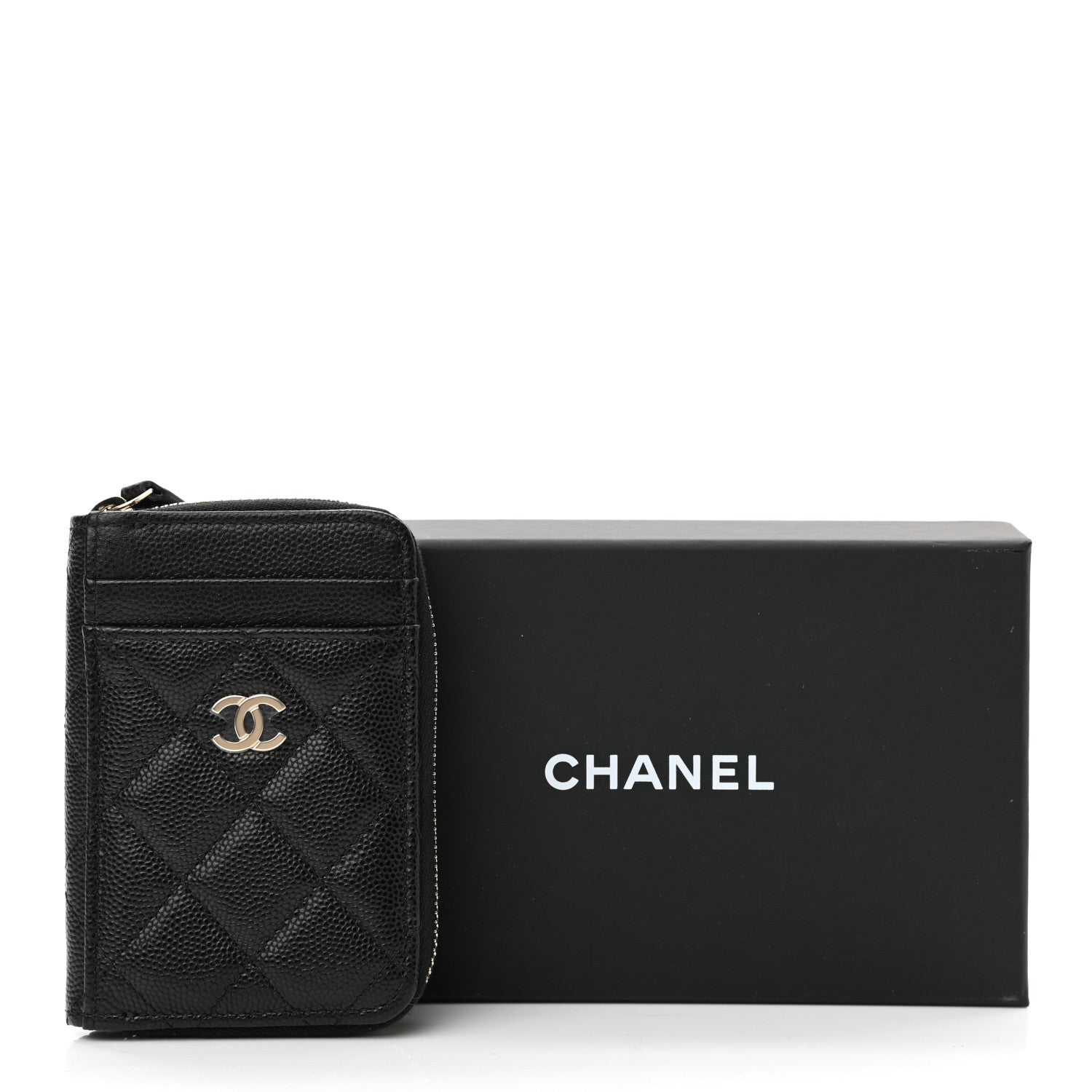 Chanel Caviar Quilted Zip Card Holder Black 8 of 8