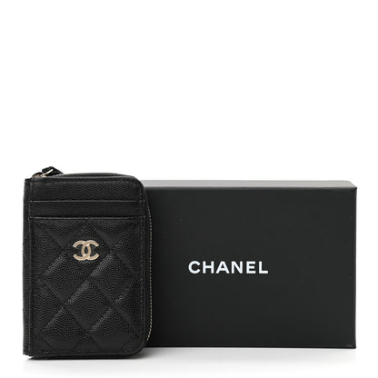 Chanel Caviar Quilted Zip Card Holder Black 8 of 8