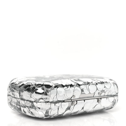 Alexander McQueen Plexi Mirror Sequin Skull Four Ring Clutch Silver 4 of 9