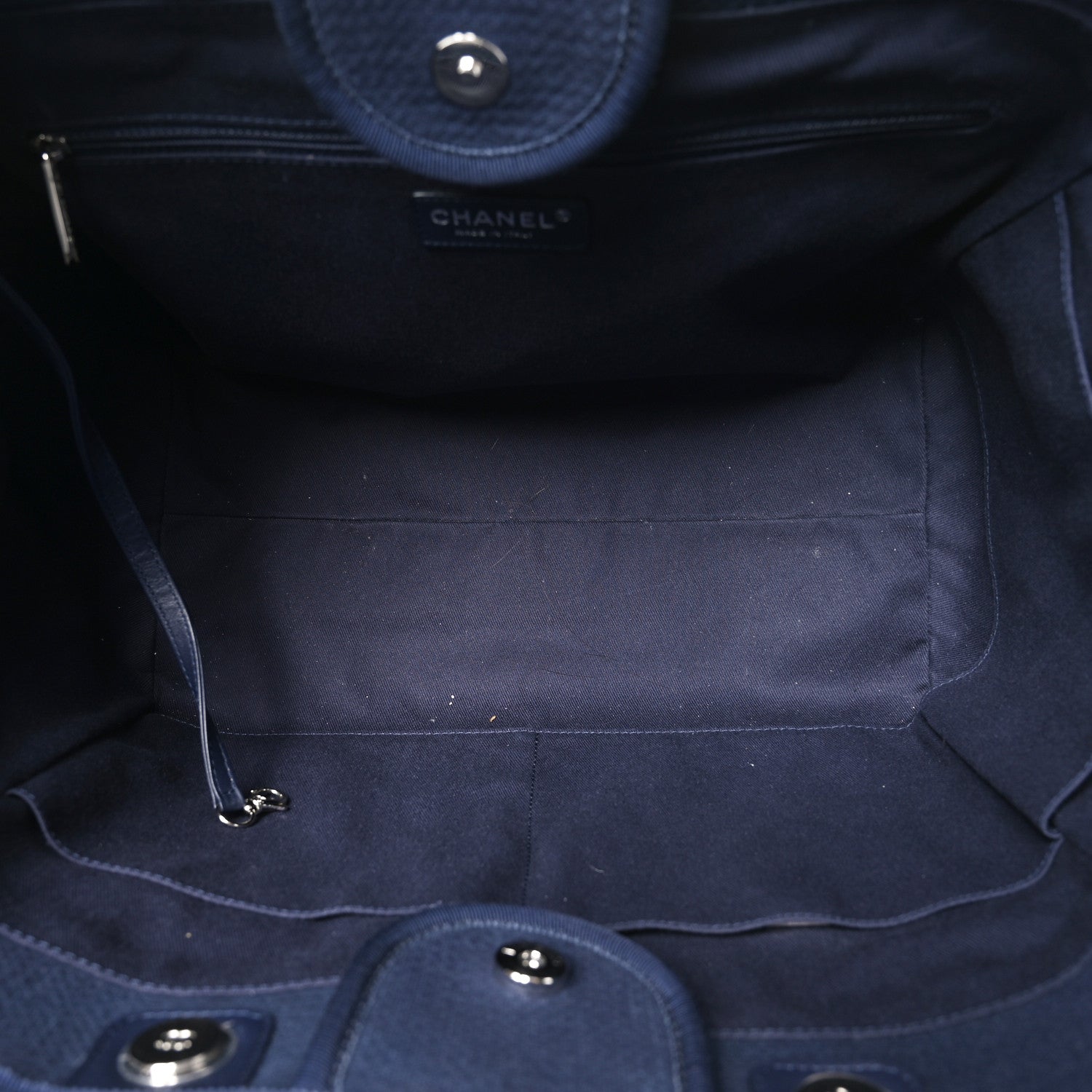 Chanel Mixed Fibers Calfskin Medium Deauville Tote Dark Blue 6 of 13