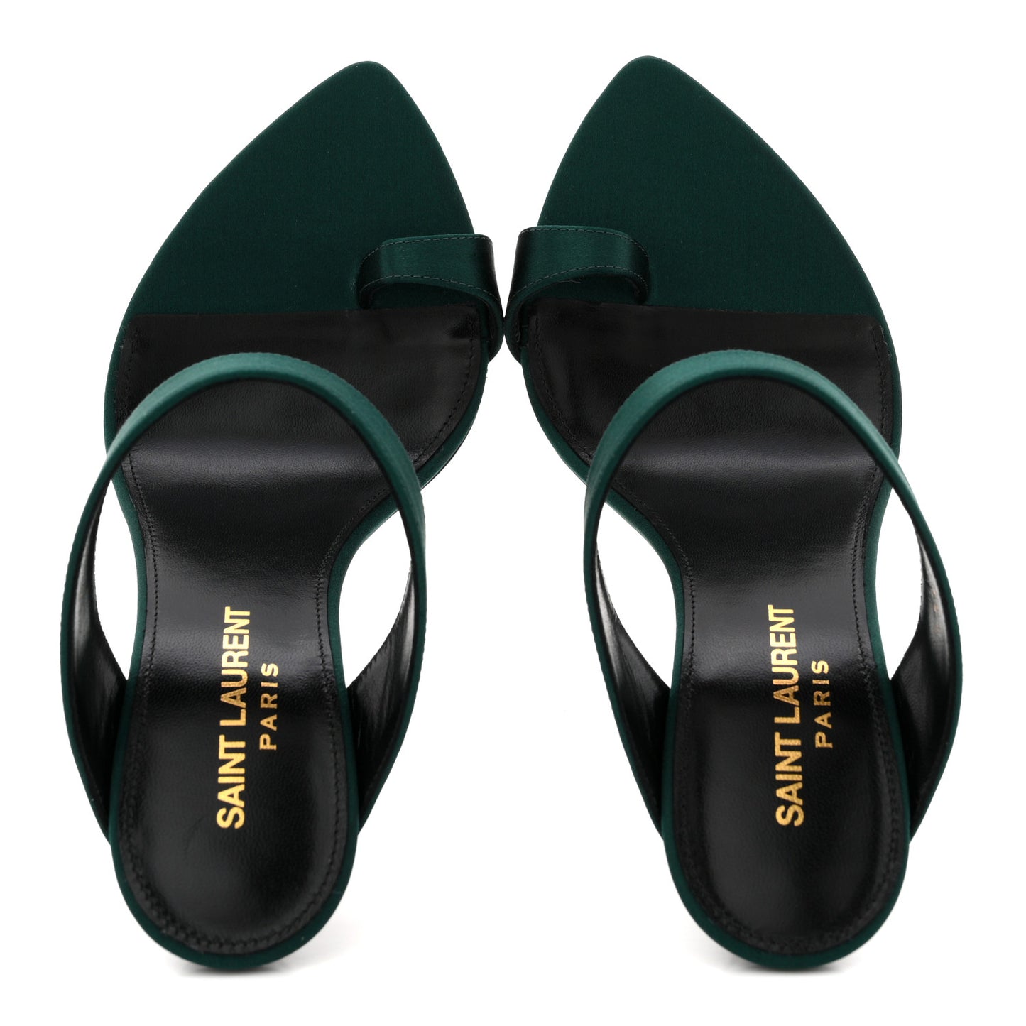 Crepe Satin Martha Mule 110 Sandals 35.5 Dorian Green
