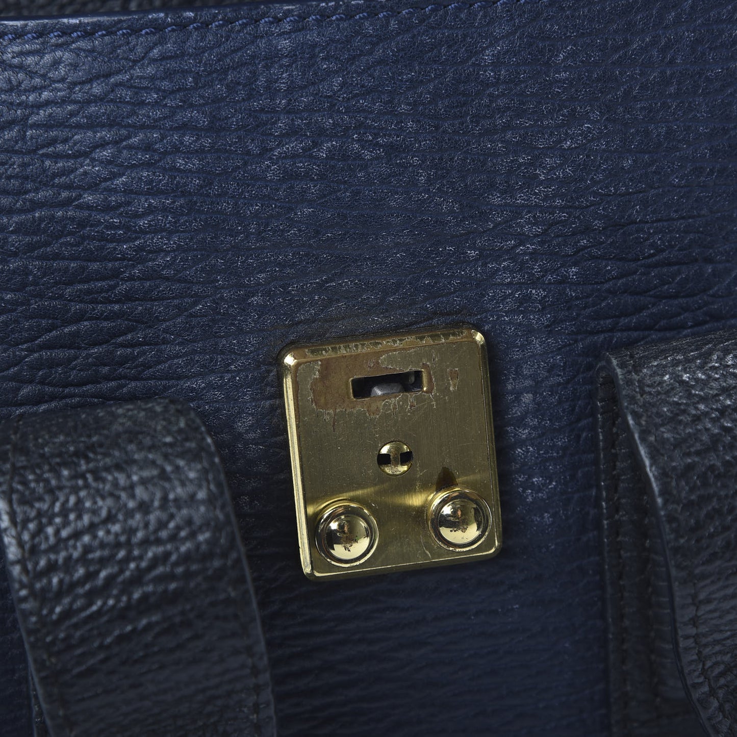 3.1 Textured Calfskin Bi-Color Mini Pashli Satchel Black Navy