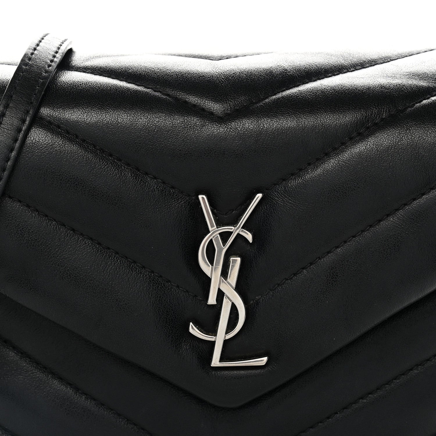 Saint Laurent Calfskin Y Quilted Monogram Toy Loulou Crossbody Bag Black 8 of 13