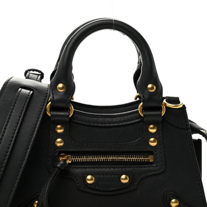Balenciaga Smooth Calfskin Neo Classic Brass Hardware Nano City Crossbody Black 8 of 10
